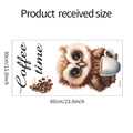 Vista dettagliata dell'adesivo murale con gufo cartoon, tazza e testo Coffee Time - 30*60cm/HY-B012
