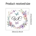 Detail view of flower butterfly wall sticker with dimensions 29cm by 27cm for WC decoration - 27*29cm/HY-F024