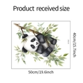 Detailed view of cartoon panda wall sticker on tree branch with dimensions 40x50cm - 40*50cm