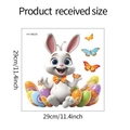 Detail showing 29x29cm size specifications for Easter bunny and colorful eggs wall sticker - 29*29cm (HY-M025)