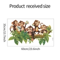 Wandtattoo Affen Baum Produktmaße mit Abmessungen von 60cm mal 35cm im Detail - 35*60cm/HY-G001
