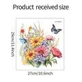 Blumen Wandtattoo mit Sonnenblumen und Schmetterlingen in der Größe 27x29cm für Deko - HY-M037