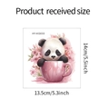Tabella delle dimensioni dell'adesivo murale panda con misure espresse in cm e pollici - Stile Panda In Tazza (HY-KG033)
