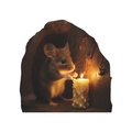 3D Muursticker schattige muis in gat met kaars voor interieurdecoratie - Muis met Kaars Stijl (SD16)