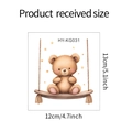 Cartoon teddy bear on swing wall sticker with dimensions 12x13cm for home switch decor - Cartoon Bear Swing (HY-KG031)