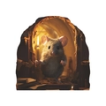 3D-Wandtattoo süßes Mauseloch mit kleiner Maus und brennender Kerze für gemütliche Deko - Spähende Maus mit Kerze Stil (SD24)