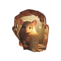 3D-Wandaufkleber mit realistischer Maus, Kerze und Mini-Büchern in gemütlichem Mauseloch - Maus mit Büchern und Kerze Stil (SD25)