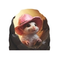 Niedlicher 3D-Hamster Wandaufkleber mit rosa Sonnenhut für die Kinderzimmerdeko - Maus mit rosa Hut Stil (SD27)