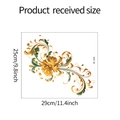Detail of European retro relief wall sticker with gold scroll and dark green floral pattern - 25*29cm / Gold Green Vintage Pattern (M-344)