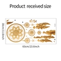 Macro layout of golden dreamcatcher wall sticker with mandala and feathers, 60x30cm size - 30x60cm / Dreamcatcher Pattern (FX-B409)