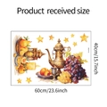 Tabella dimensioni adesivo murale Ramadan con teiera e lanterne in layout 40x60cm - Stile Teiera Frutta (FX-E299) / 40x60cm