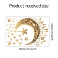 Detailliertes Set aus goldenen Mond- und Sternen-Wandstickern, 60x40cm für die Dekoration - 40x60cm (FX-E309) / Gold