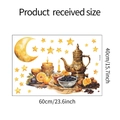 Detail view of Ramadan wall decal set showing dimensions 60cm by 40cm and moon motifs - 40*60CM(FX-E298)
