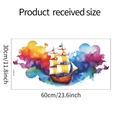Dettaglio adesivo murale barca a vela acquerello con specifiche di dimensioni 30x60cm - 30*60cm/HY-B021