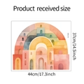 Detail showing rainbow castle wall sticker dimensions 44x37cm for kids bedroom decor - 37*44cm Style (HY-F055)