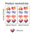 Dimensioni dettagliate dei fogli di adesivi murali a cuore con misure in cm - Stile Cuore con Macchia d'Acquerello (HY-F054)