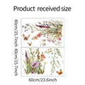 Schema dettagliato degli adesivi murali fiori e farfalle con dimensioni in cm e pollici - 40*60cm*2pcs/HY-E044