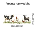 Größentabelle für Farm-Wandaufkleber mit Kühen und Hühnern, Abmessungen von 98 cm x 35 cm - 35x98cm