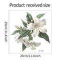 Detalle de pegatina de pared de lirios blancos y hojas verdes dimensiones 29cm - 29*29cm/HY-M054
