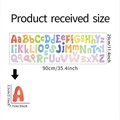 Détails des stickers muraux alphabet aquarelle avec dimensions pour chambre d'enfant - Mise en Page 29x90cm