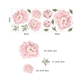 Gedetailleerd blad van roze pioenroos muurstickers met maatspecificaties en aquarel bloemmotieven - 45*60cm*2pcs/FX-E218 Bedr