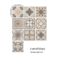 Vista dettagliata di un set di 10 adesivi per piastrelle mandala retrò da 10x10cm - 10*10cm*10pcs (MSC1028S)
