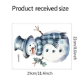 Adesivo pupazzo di neve di Natale 29x22cm con cappello blu e sciarpa a righe dettagliata - 22*29cm/Stile Pupazzo di Neve (XMAS062)