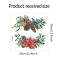 Gedetailleerd overzicht van kerststickers 29x29cm met kerststerren en dennenappels decor - Kerst Botanische Stijl (XMAS058)