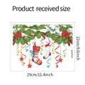Christmas wall decal dimensions 29x22cm with pine branches and festive ornaments - Christmas Pine Branch Bow Style (XMAS052印)