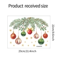 Detailed dimensions of watercolor Christmas leaves and baubles wall sticker decals - XMAS050 Printed / 22*29cm
