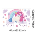 Dettagli dimensioni 60x40cm per adesivo murale unicorno cartone animato arcobaleno nuvole - 40*60cm