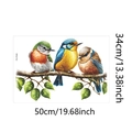 Detail van muurstickers met kleurrijke vogels en bladeren, maat 50cm x 34cm - 34*50cm(FX-F506)