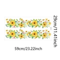 Detailed flat lay of watercolor sunflower wall stickers with dimensions 59cm x 29cm - 29x59cm (FX-B355)