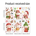 Set of 6 watercolor Christmas wall decals featuring gnomes, reindeer and gift boxes - 20x30cm (Set of 6 Sheets)