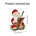 Aquarell Weihnachtsmann mit Cello Wandtattoo, Größe 21x29cm für festliche Wohndeko - 21x29cm (DZ1613)