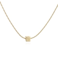 Collier plaqué or 18 carats avec pendentif cube lettre W et chaîne serpent fine - Collier Lettre W Carré Or