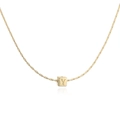 Collier plaqué or 18 carats avec un pendentif cube carré portant la lettre Y gravée - Collier Lettre Y Carré Or