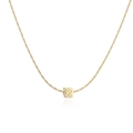 Collier plaqué or 18 carats avec pendentif cube carré et lettre Z gravée dessus - Collier Lettre Z Carré Or