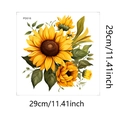 Detailansicht des Sonnenblumen-Wandstickers mit Maßen 29x29cm für die Wohndekoration - Stil PD016 (29x29cm)