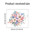 Detailed dimension layout of M-275 floral wall decal with lilies and hydrangeas - Floral Bouquet (M-275) / 25x30cm