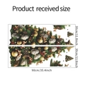 Detalle del vinilo navideño con ramas de pino y adornos dorados con información de tamaño - Estilo Árbol de Navidad (XMAS073)