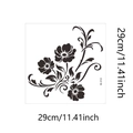 Technische Ansicht der 29cm x 29cm Abmessungen für schwarze Blumen-Wandaufkleber - M-312 (29*29cm)