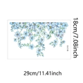 Detailweergave van de blauwe aquarel bloemensticker voor badkamer, maat 29 cm x 18 cm - 25*29cm (M-310)