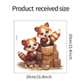 Detailed 29cm x 29cm cartoon red panda wall sticker showing product size and graphics - 29*29cm / HYG0035 Green Glow