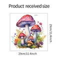 Plan détaillé des dimensions du sticker mural champignon avec spécifications de 29 cm - Champignon Aquarelle Bleu Lumineux (HYG0044蓝光) / Carré