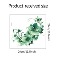 Dettaglio adesivo murale fiori verdi con misure 29x27cm per decorazione della casa - Verde
