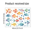 Detailed sheet showing 30x40cm layout of colorful cartoon tropical fish wall stickers - 30x40cm (HYQ022 Luminous Green)