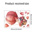 Detailed dimension guide for Valentine Gnomes hot air balloon wall decal showing size 60x40cm - 40*60cm