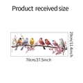 Detail of colorful birds on cherry blossom branch wall sticker showing size 70x29cm - 29x70cm (HY-F012)