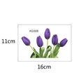Detail view of purple tulip wall decals with green leaves for home decor, size 11x16cm - Purple Tulip Style (KG308)